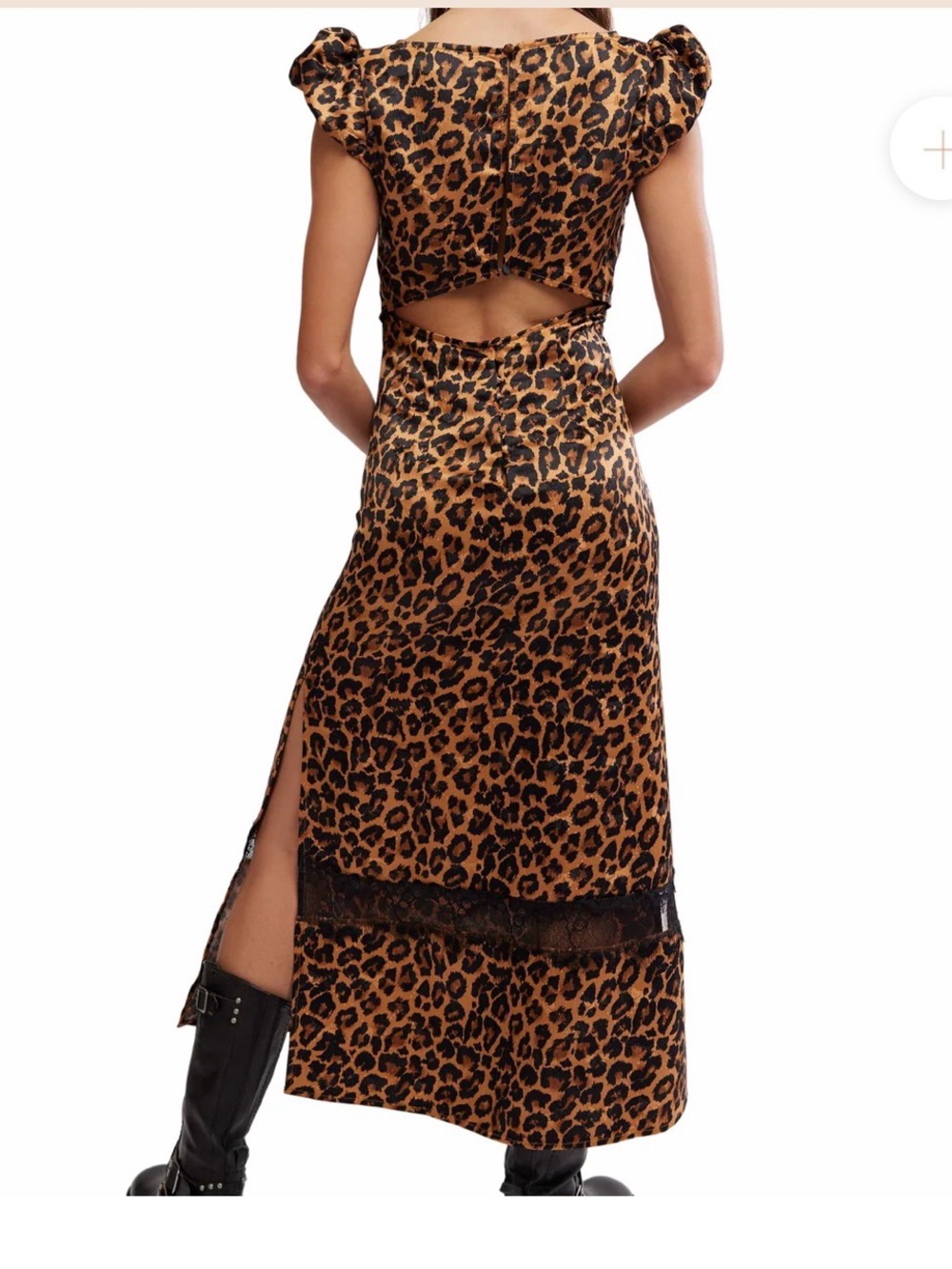 Free People Foolish Heart Leopard Print Midi Dress